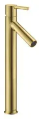 AXOR-HG-AXOR-Starck-Einhebel-Waschtischmischer-250-mit-Hebelgriff-fuer-Waschschuesseln-mit-Ablaufgarnitur-Brushed-Brass-10103950 gallery number 1